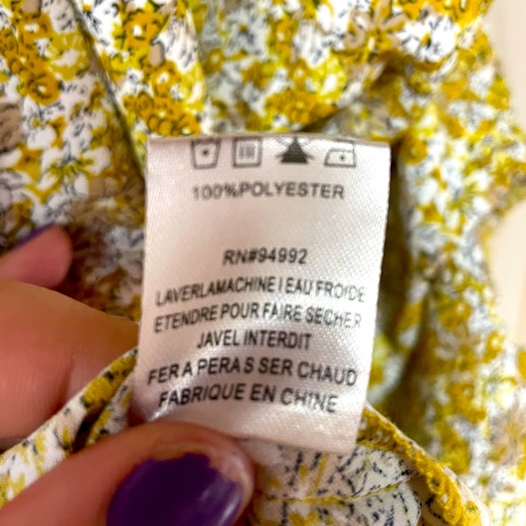 Patrizia Luca Yellow White Gathered Sleeve Blouse, Can Be Off The Shoulder, Sz S - Picture 4 of 5